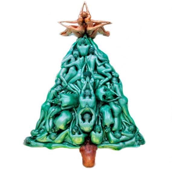 Bodypainting art Christmas-tree