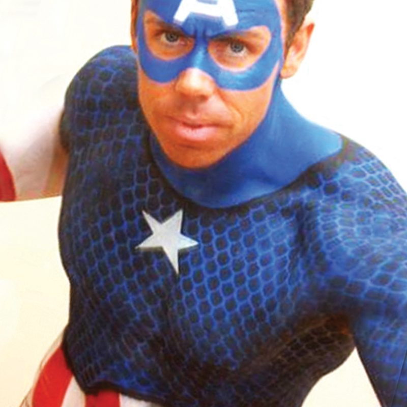 Bodypainting Halloween Captain America