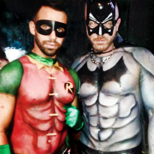 Bodypainting Halloween Batman Robin