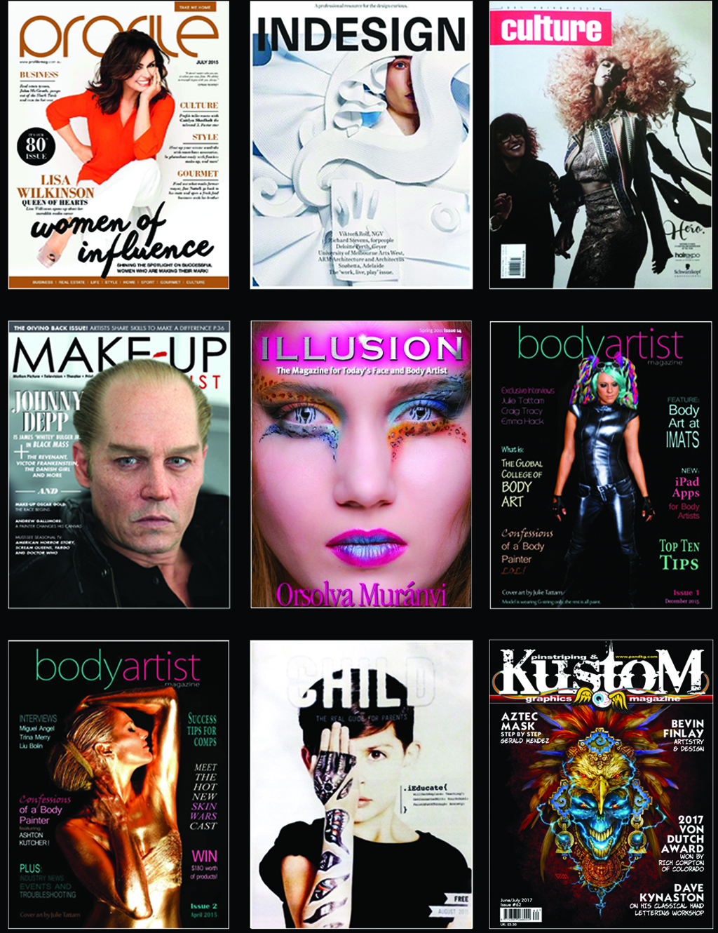 Julie Tattam Skincognito Media magazine covers