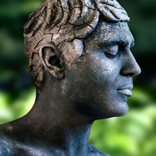 Body painting clay hair sculpting statue