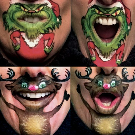 Mouth painting Christmas mouths
