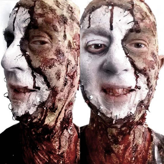 Special FX makeup stitched on face beginner